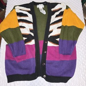 Vintage Santoria Women’s Colorful Sweater Y2K Embroidered Size L